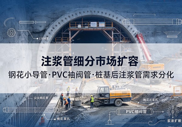 瓜州注浆管细分市场扩容，隧道钢花小导管、PVC 袖阀管、桩基后注浆管需求分化